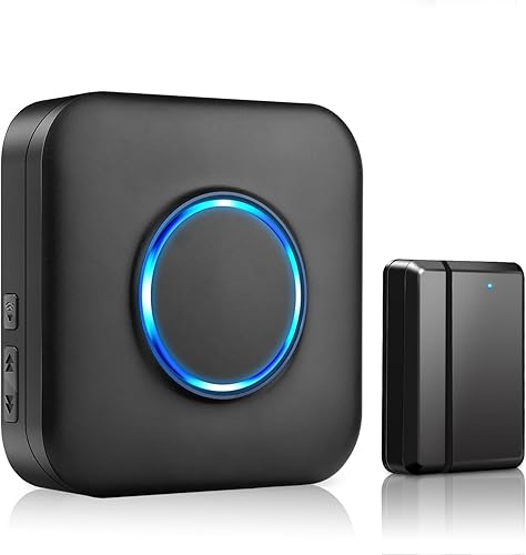 BITIWEND - Timbre de puerta, alarma inalámbrica con sensor de puerta con rango de 600 pies, 58 campanillas, 5 niveles de volumen, indicadores LED,