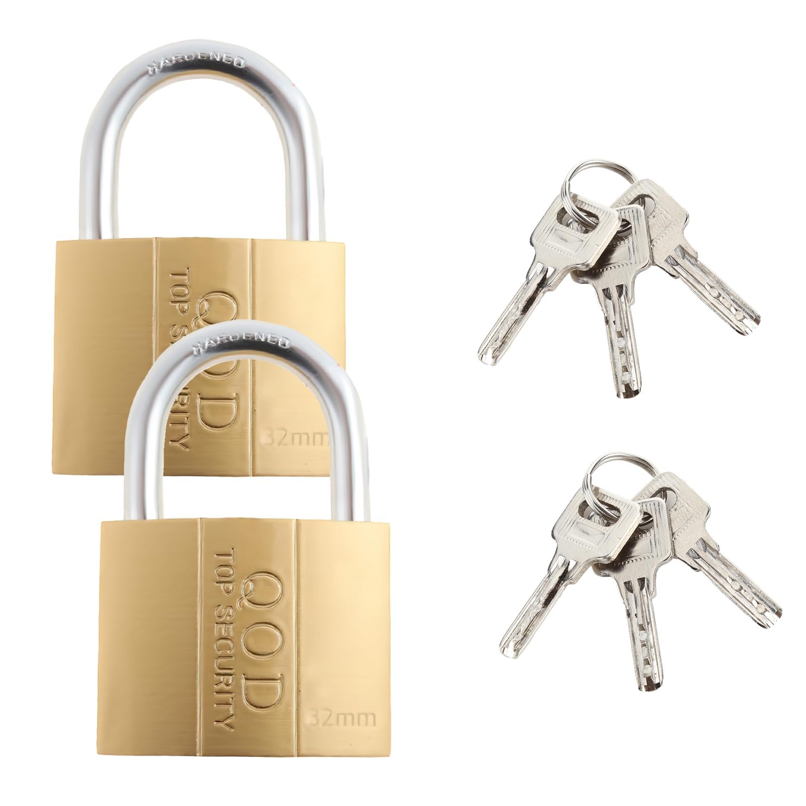 meukcez2 Pcs Small Padlocks with 6 Keys 32mm, Travel Suitcase Padlocks with Keys, Small Lock Suitcase & Travel Luggage, Weatherproof Versatile Keyed Lock Set for Secure Outdoor and Indoor Protection