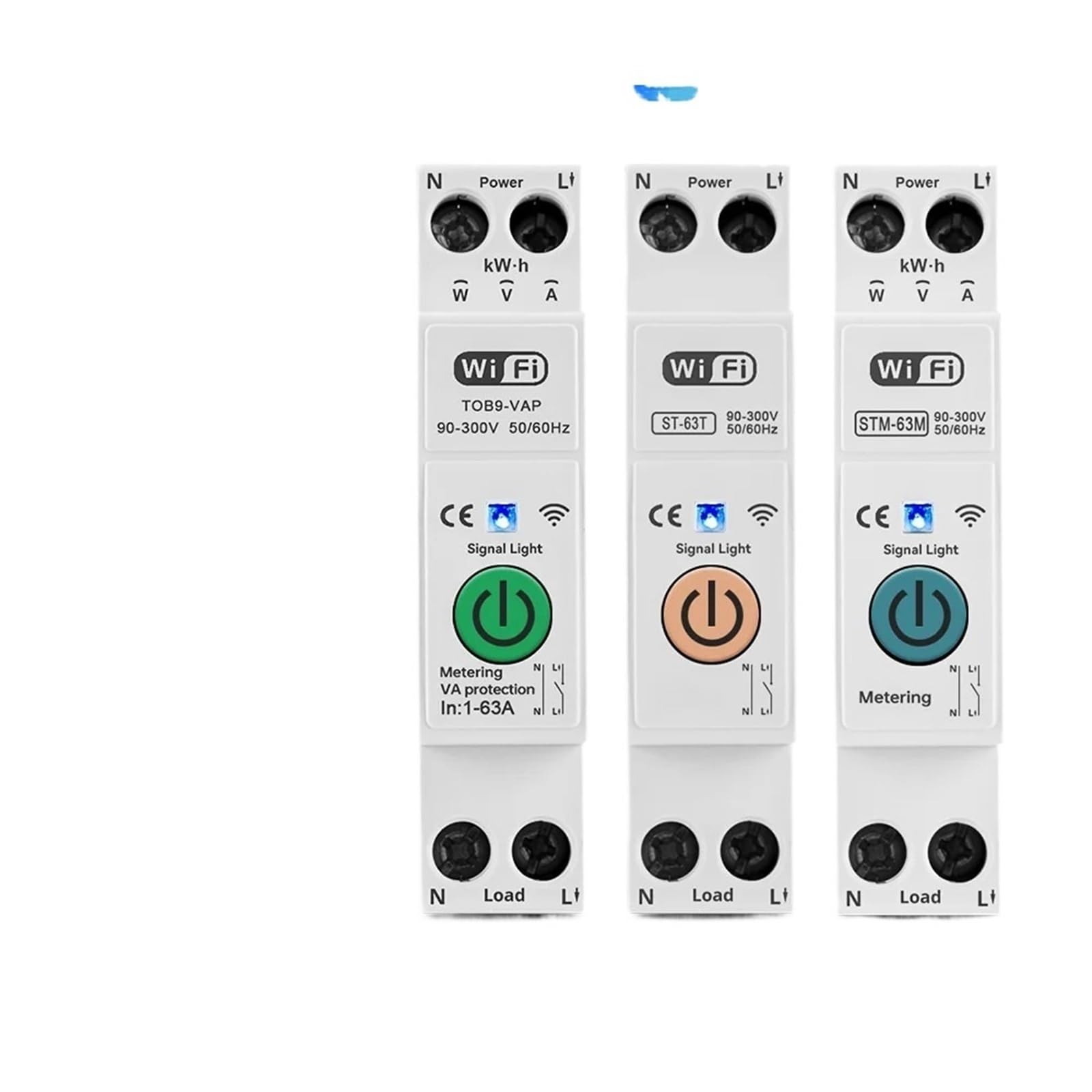 Interrupteur intelligent WIFI 63 A 1P, relais temporisé de surveillance et de mesure de puissance for maison connectée, télécommande sans fil(STM-63M Metering,20A)