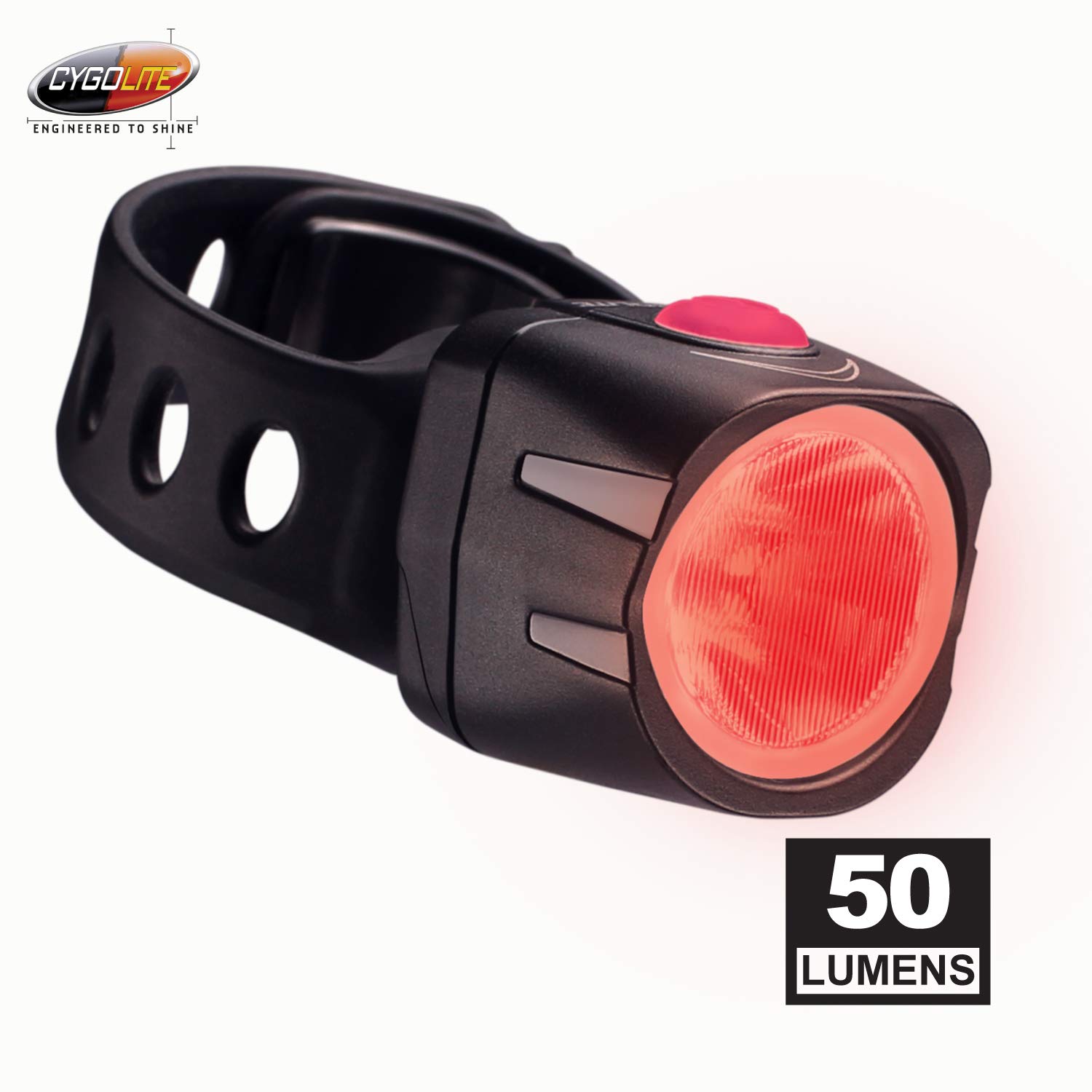 CygoliteDice TL– 50 Lumen Bike Tail Light– 5 Night & 3 Daytime Modes– Ultra Compact Design– IP64 Water Resistant– Sturdy Flexible Mount– USB Rechargeable – for Aero Road & Commuter Bicycles , Black