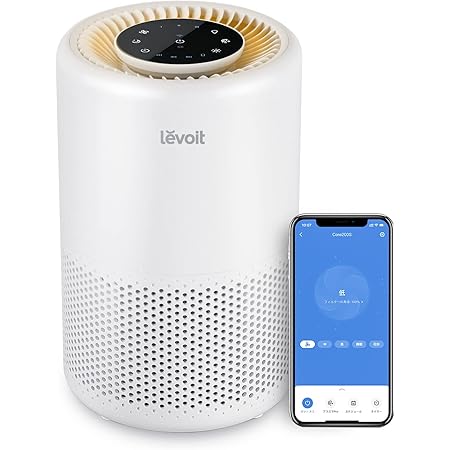 Levoit (レボイト) 空気清浄機 小型 卓上 18畳 6畳可 ほこり 消臭 花粉 除菌 hepaフィルター プラズマイオン ペット ハウスダスト ウイルス カビ取り コンパクト 省エネ 4段風量設定 お休みモード Core 200S ホワイト