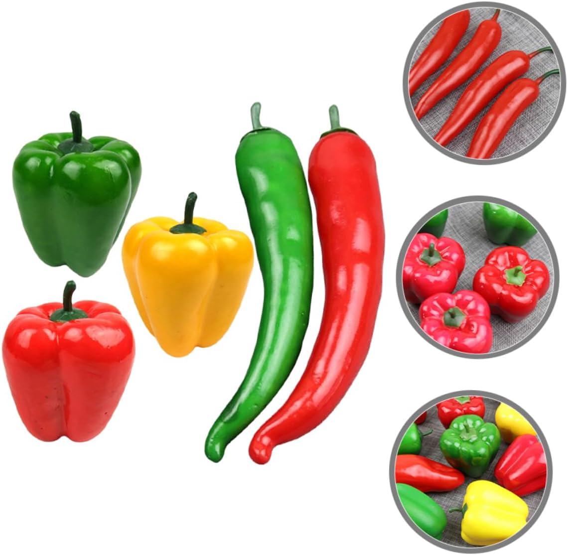 ABOOFAN 15pcs Foams Pepper Model Showcase Supply Artificial Peppers for Home Restaurant Decor