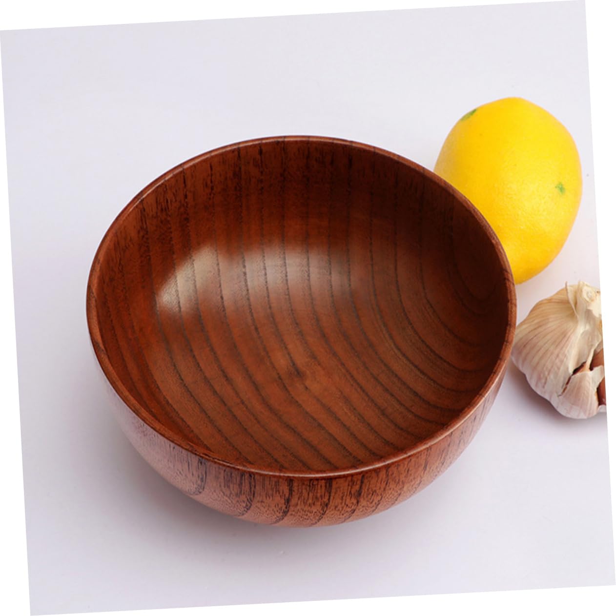 Cabilock 5 Piezas Tazón De Madera Anti-escalés Servicio Tazón De Frutas Bol Servidores De Ensalada Tazones Pequeños Ensaladeras De Madera Cuencos De Frutas Coffee