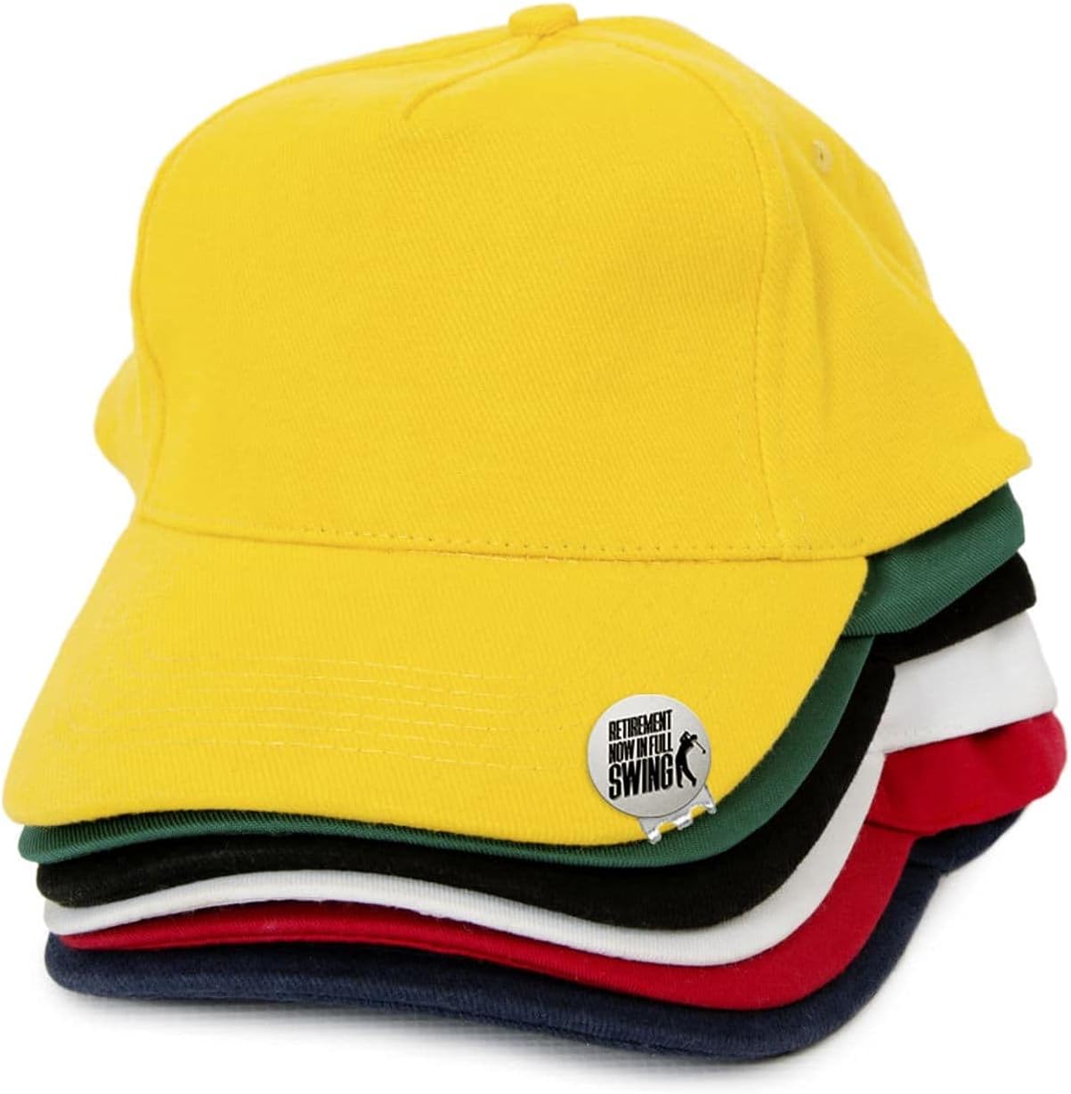 review Retirement Now in Full Swing Golf Ball Marker Hat Clip Gift – Cute 25mm Stainless Brushed Chrome Silver Metal Golfing Tool for Clipping to Cap, Visor – Novelty Gift for Golfer from Coworker, Boss