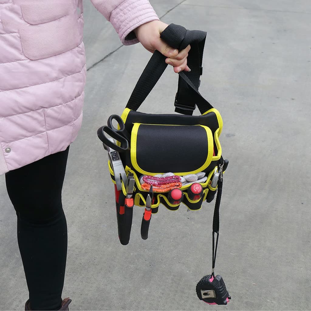 Elektryk Torba na narzędzia Praca Pas biodrowy DIY Nylon Płótno do przechowywania Pokrowiec Organizer (Jasnoszary Talla ?nica)