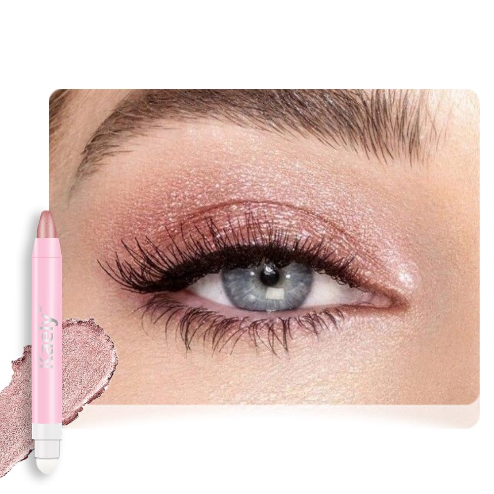 2in1 Shimmer Cream Eye Shadow Stick – Rose Shimmer, Eyeliner Pencil Eyeshadow Palette Makeup, Waterproof Long Lasting Brightener, Crease Proof & Smudge Resistant, Cream Eyeshadow with Built-in Smudger 2in1 Shimmer Cream Eye Shadow Stick – Rose Shimmer, Eyeliner Pencil Eyeshadow Palette Makeup, Waterproof Long Lasting Brightener, Crease Proof & Smudge Resistant, Cream Eyeshadow with Built-in Smudger