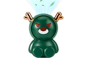 Portable Neck Fan for Kids, 2-Pack Rechargeable Bladeless Design with Cute Deer Pattern