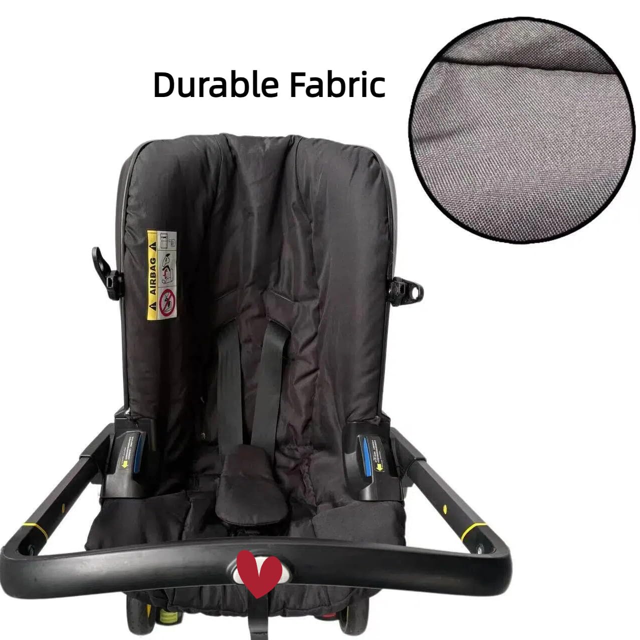 Coussin de siège de rechange pour poussette – Noir | Accessoire tiers compatible avec la poussette Doona – Fournitures pour bébé