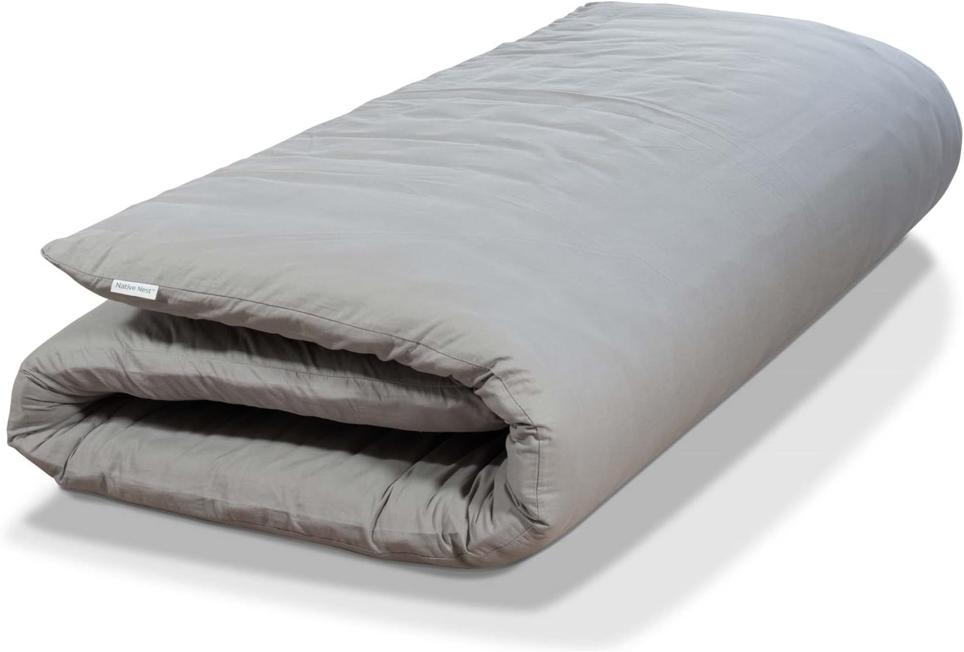 Native Nest Japanese Futon Floor Mattress - Medium Firm Futon Mattress for Sleeping - Shikibuton - Foldable and Portable Japanese Bed (Grey, Queen)