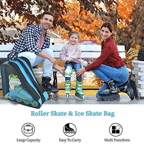 Gooyule Roller Skate Bag, Adjustable Shoulder Strap Ice Skate Bags For Girls Boys And Most Adults, Large Capacity Skate Bag Fits Quad Skates, Inline Skate And Most Roller Skating Accessories #TOP1