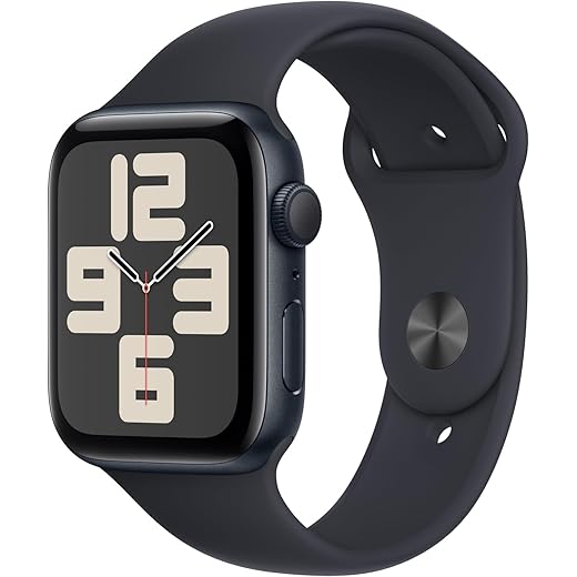 Apple Watch SE (2nd Gen) (GPS, 44mm) - Midnight Aluminum Case with Midnight Sport Band, M/L (Renewed)