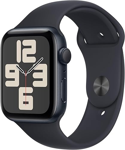 Apple Watch SE (2nd Gen) (GPS, 44mm) - Midnight Aluminum Case with Midnight Sport Band, M/L (Renewed) - M/L - fits 160-210mm wrists - 44mm - Midnight Aluminum With Midnight Sport Band