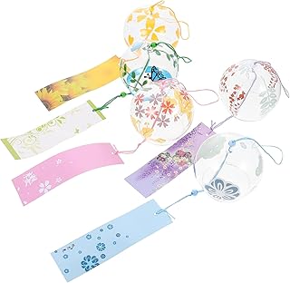 MUSISALY 5 Pçs Sinos De Vento De Vidro Decoração Flor De Cerejeira Cristais Decoração Sinos De Vento De Cristal Sinos De Vento Suncatcher Sinos De Vento De Vidro Samll Vento Decorativos