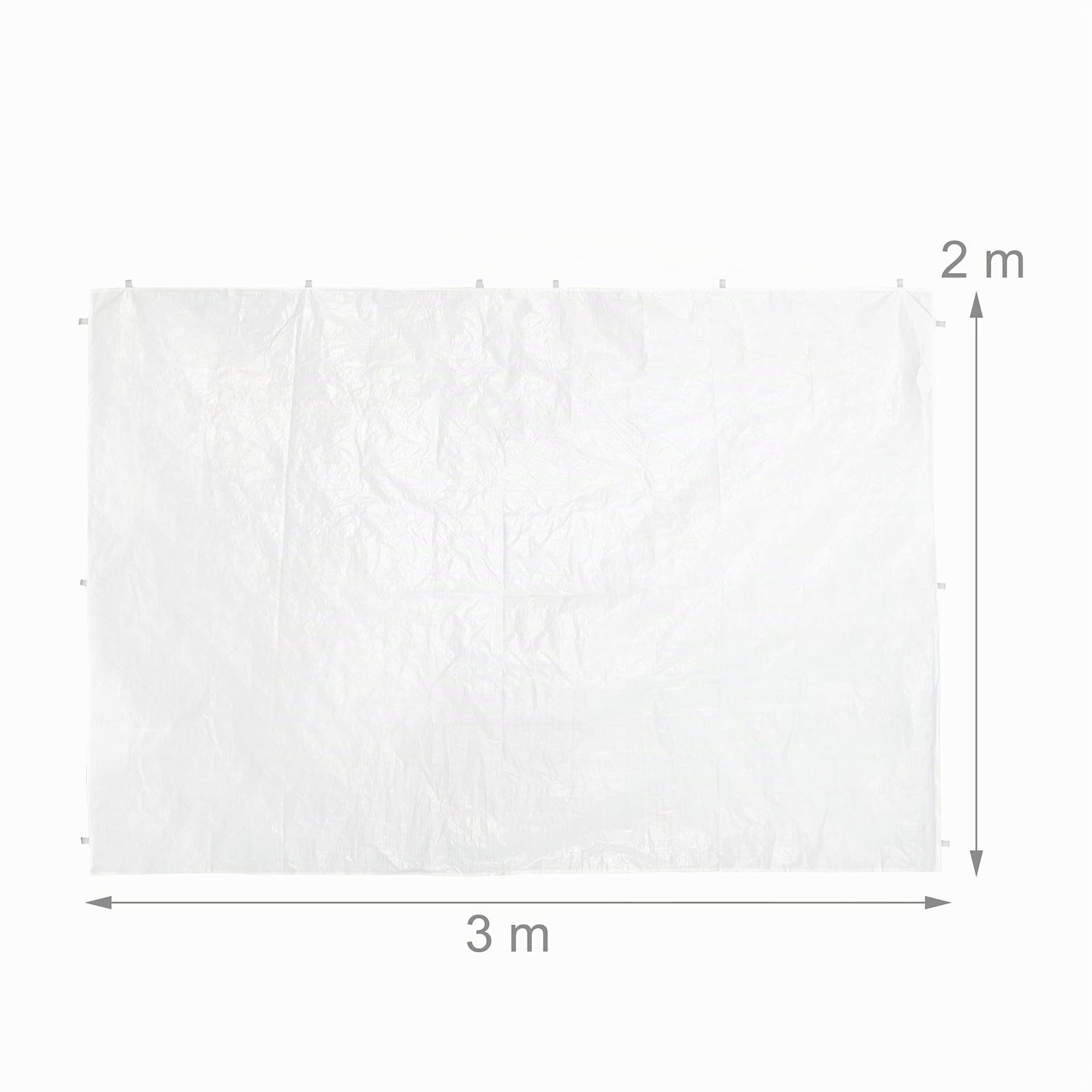 Relaxdays Tende per Gazebo Laterali, Set da 2, Telo Impermeabile in PVC, Pareti 3x2 m, Senza Finestre, para Sole, Bianco