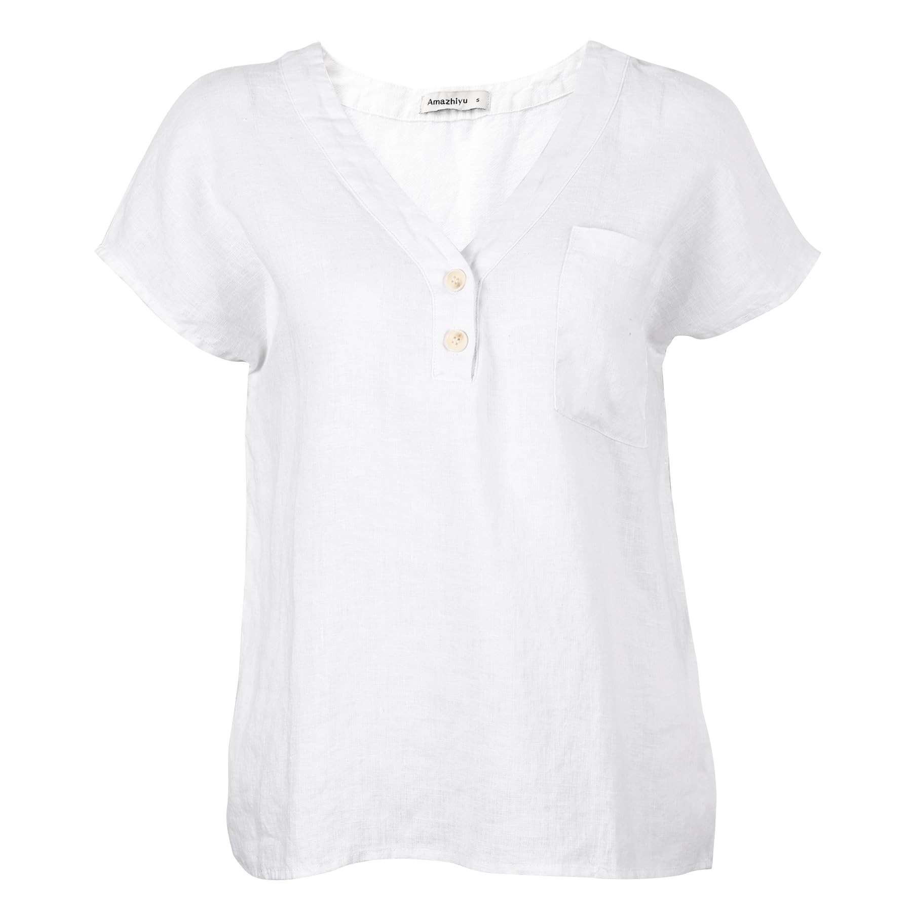 Amazhiyu Tops de tirantes de lino para mujer, camisetas de tirantes de verano, blusas, cuello en V, camisetas básicas, blusa, top casual