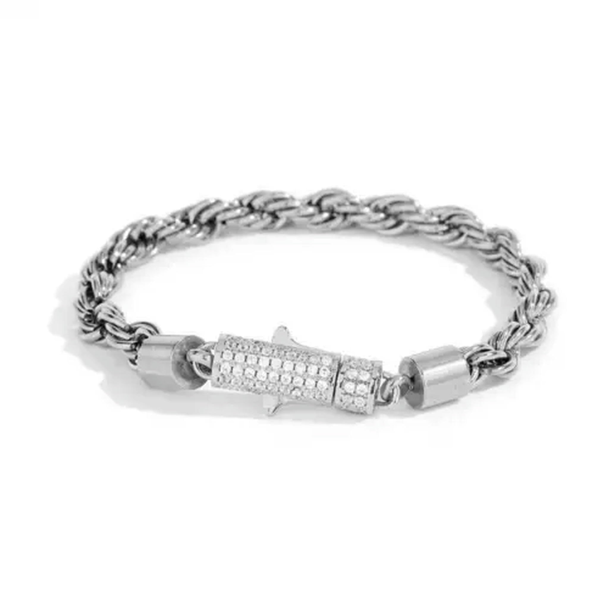 Hot 18K Gold Edelstahl Seil Kette Herren Halskette Armband