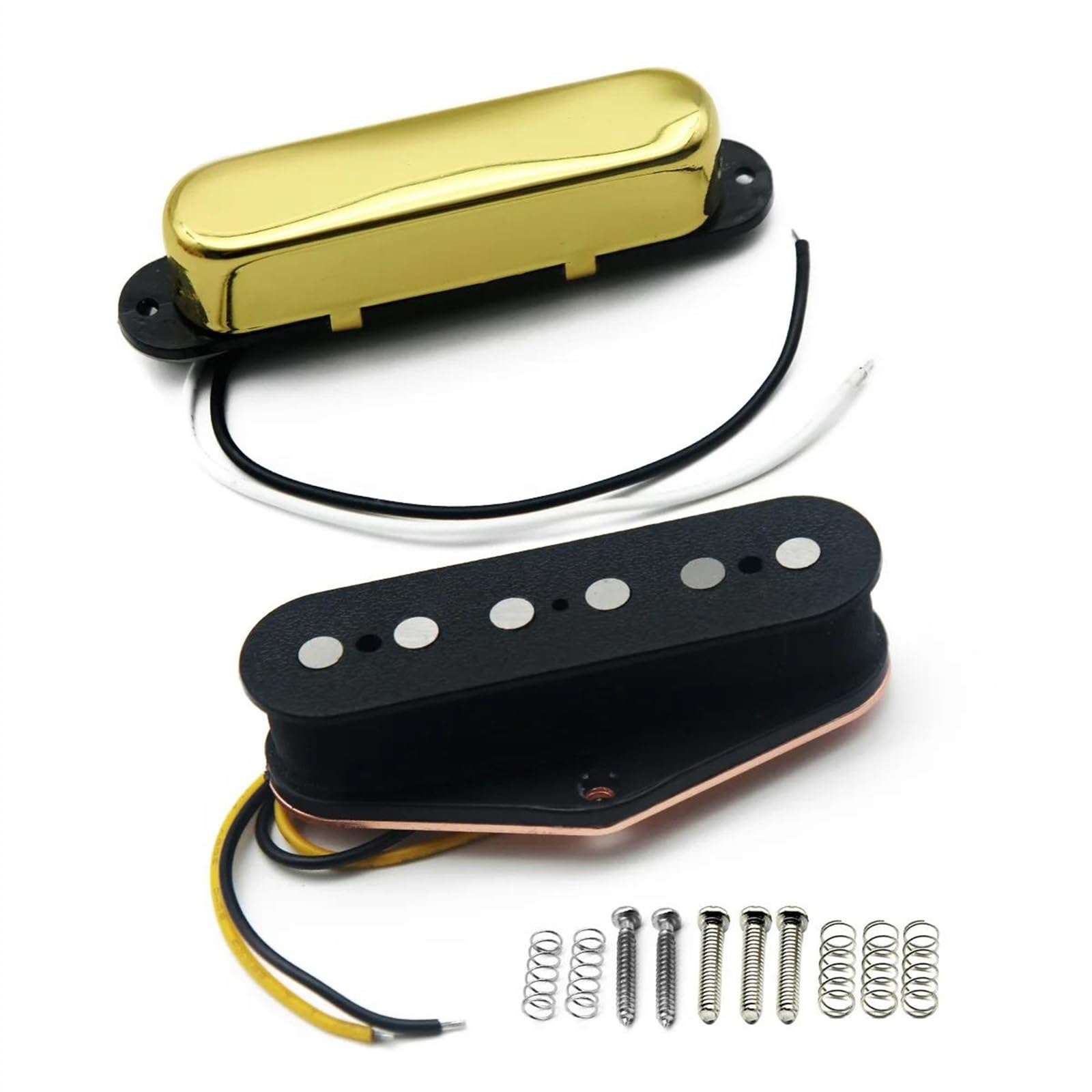 E-Gitarre Pickups Set Set Alnico 5 E-Gitarre Single Coil Pickups Hals + Steg Pickups TL Gitarrenteile Chrom/Golden (Color : 3/4)