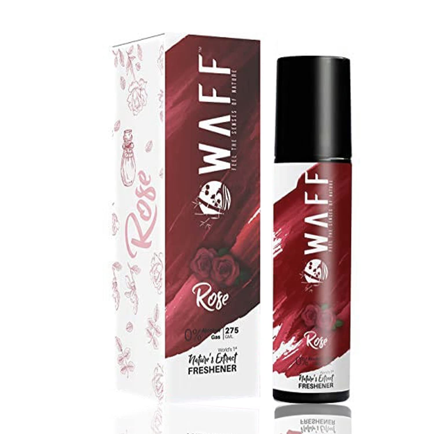 WAFF Rose Natural Room Freshener Spray | No Alcohol | No Gas | Non Flammable | Natural Antibacterial | Air Freshener | Rose Fragrance | Long Lasting | Pocket Friendly | 275 ml