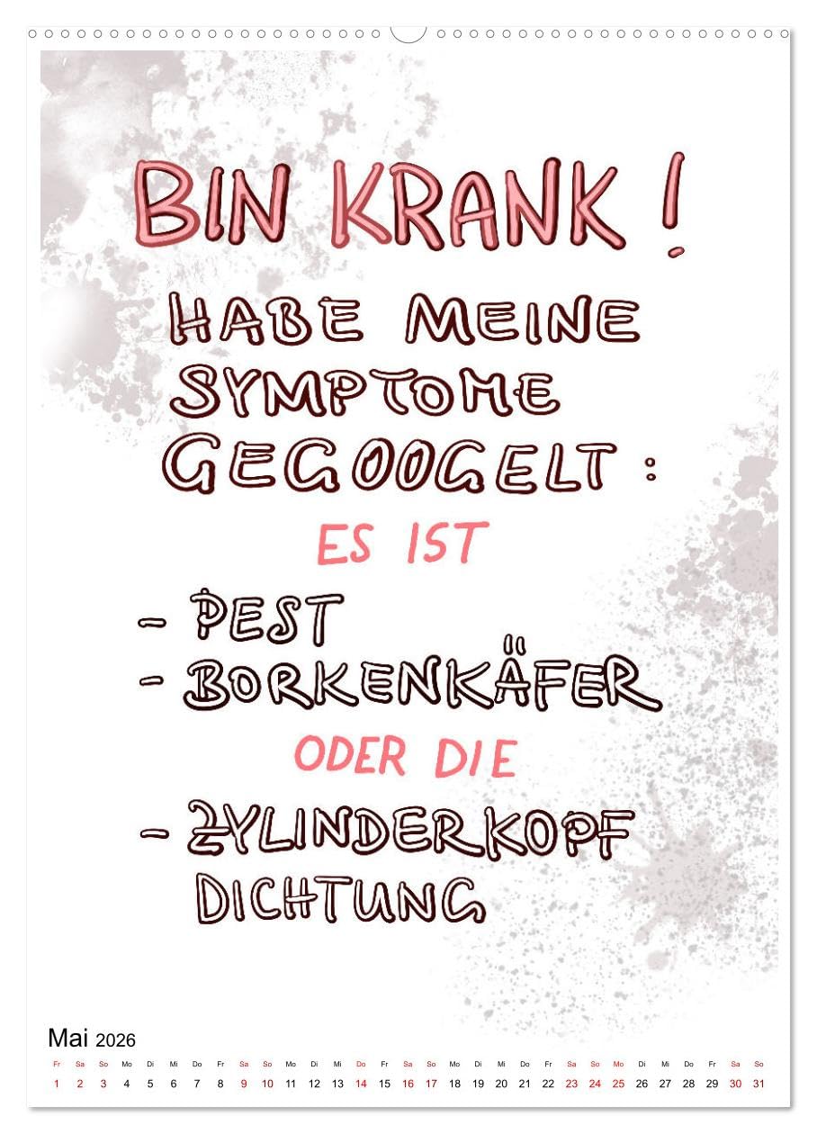 Angesagtes-Sprüche für alle Lebenslagen (Wandkalender 2026 DIN A2 hoch), CALVENDO Monatskalender: Witzige Sprüche für die Prise Humor im Alltag (CALVENDO Spass)