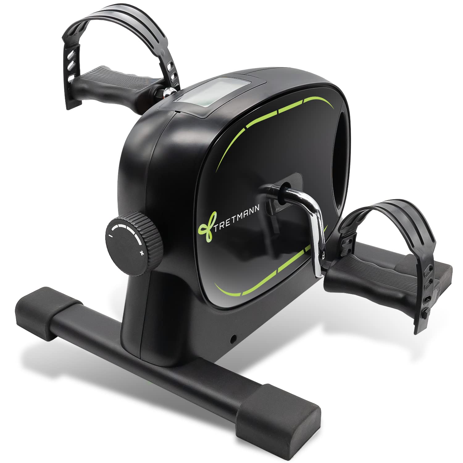 Neu Tretmann Basic Pedaltrainer Set -extra standfest & leise- inkl. Befestigungsband -DEKRA Geprüft- Beintrainer für Senioren Heimtrainer Mini Bike Schwarz Grün