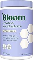 Vista 1 de Bloom Nutrition Polvo de Monohidrato de Creatina, 5g de Creatina Micronizada por Porción, Apoya la Recuperación Muscular, Fuerza, Resistencia, Pre