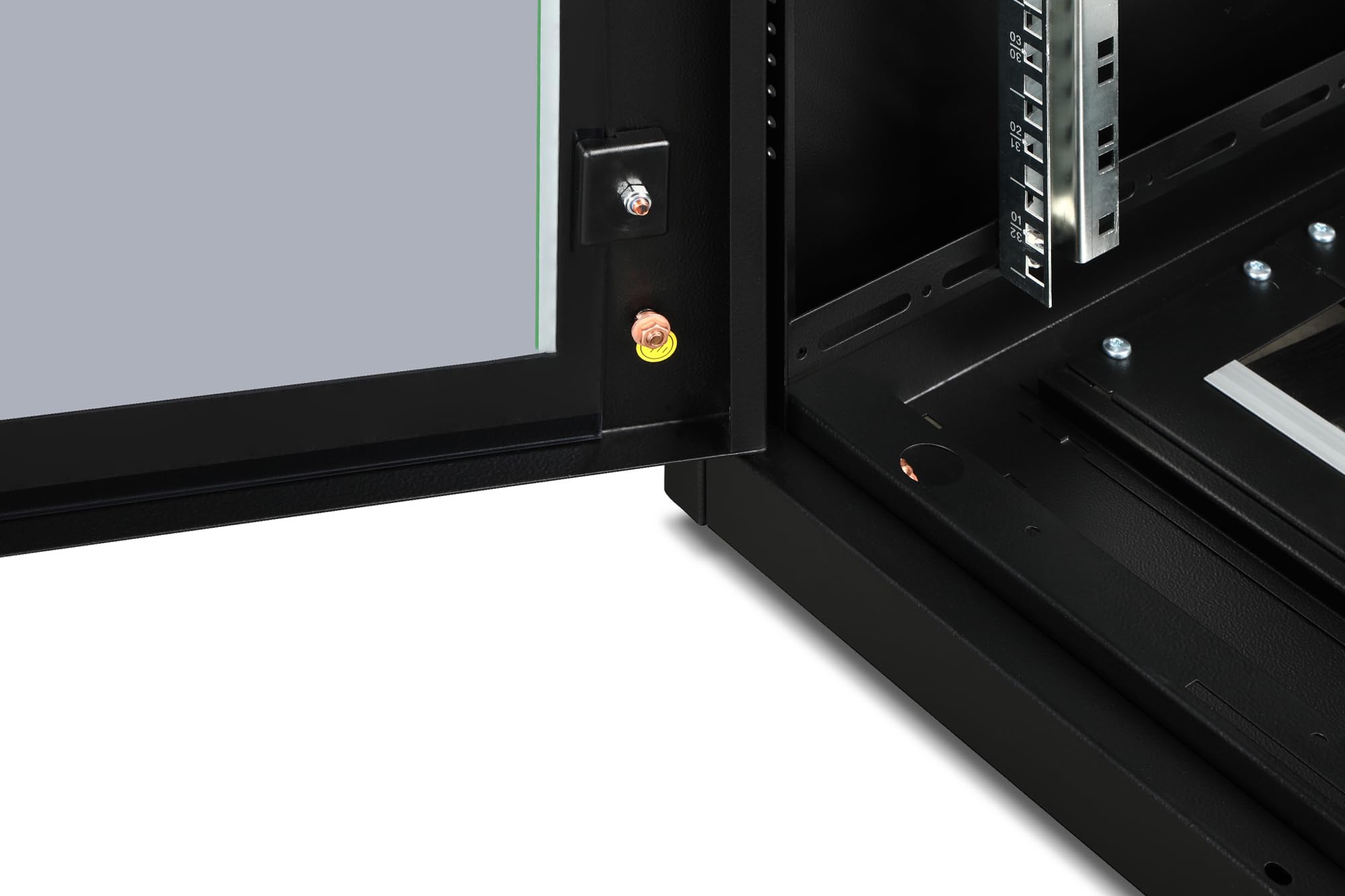 DIGITUS Armario de red – Rack de 19 pulgadas – 32U – 60 x 60 cm – Profundidad útil 54,3 cm – Capacidad de carga 1200 kg – Independiente – Puerta de cristal – IP20 – Serie Unique – Negro