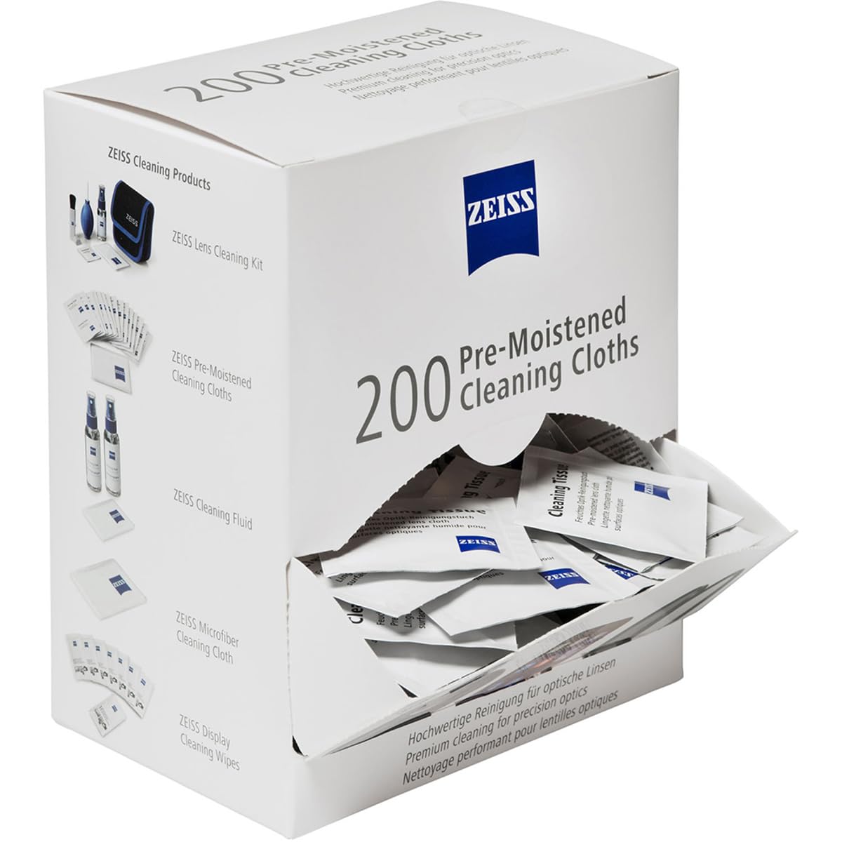 DOSNTO Zeiss Pre-Moistened Lens Cleaning Wipes - Cleans Without Streaks for Camera Lenses and Eyeglasses - (200 Count)