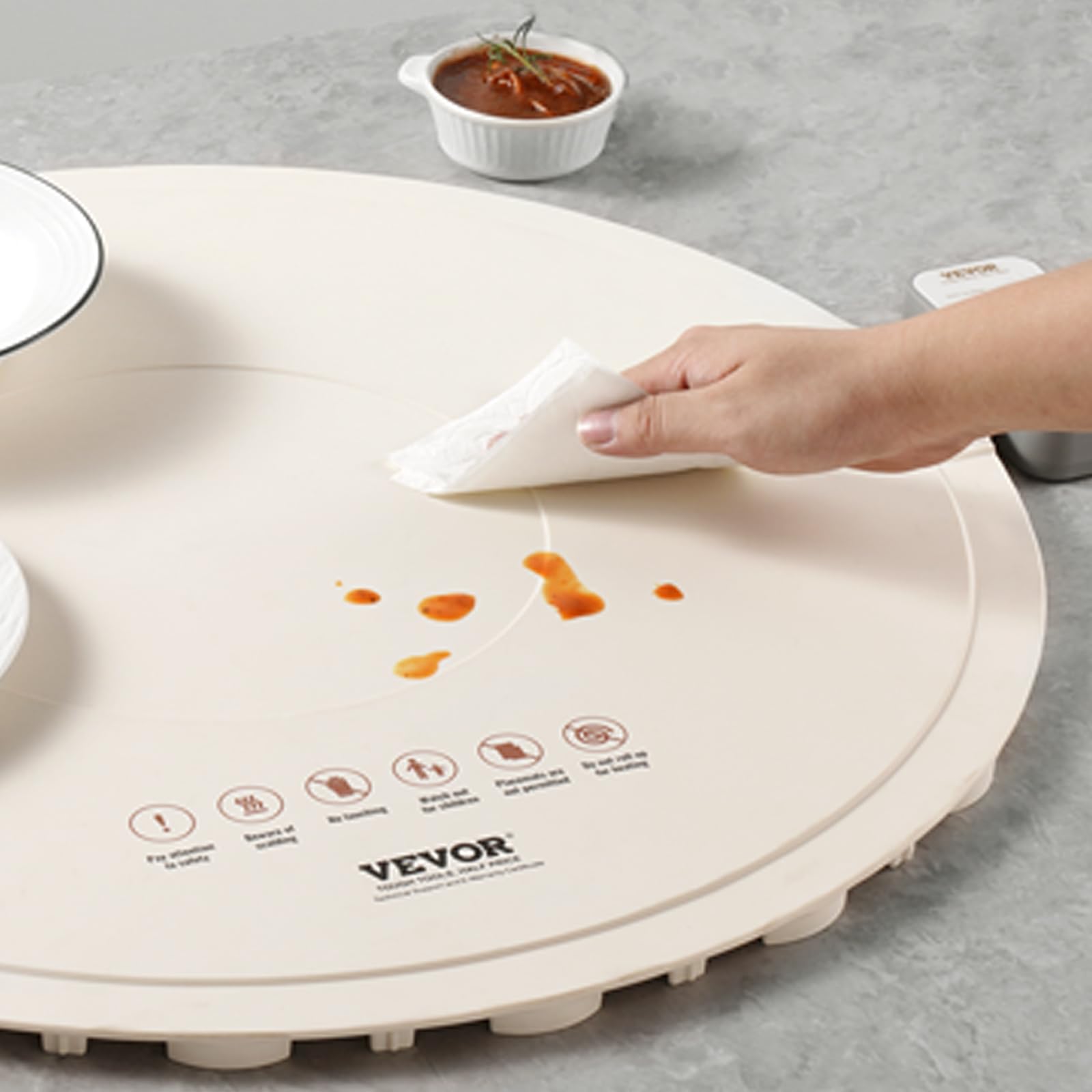 VEVOR Vassoio Riscaldante Elettrico con 4 Impostazioni di Temperatura Regolabili, Scaldavivande in Silicone Arrotolabile Portatile, con Spegnimento Automatico, Blocco Bambini, per Feste Ristorazione