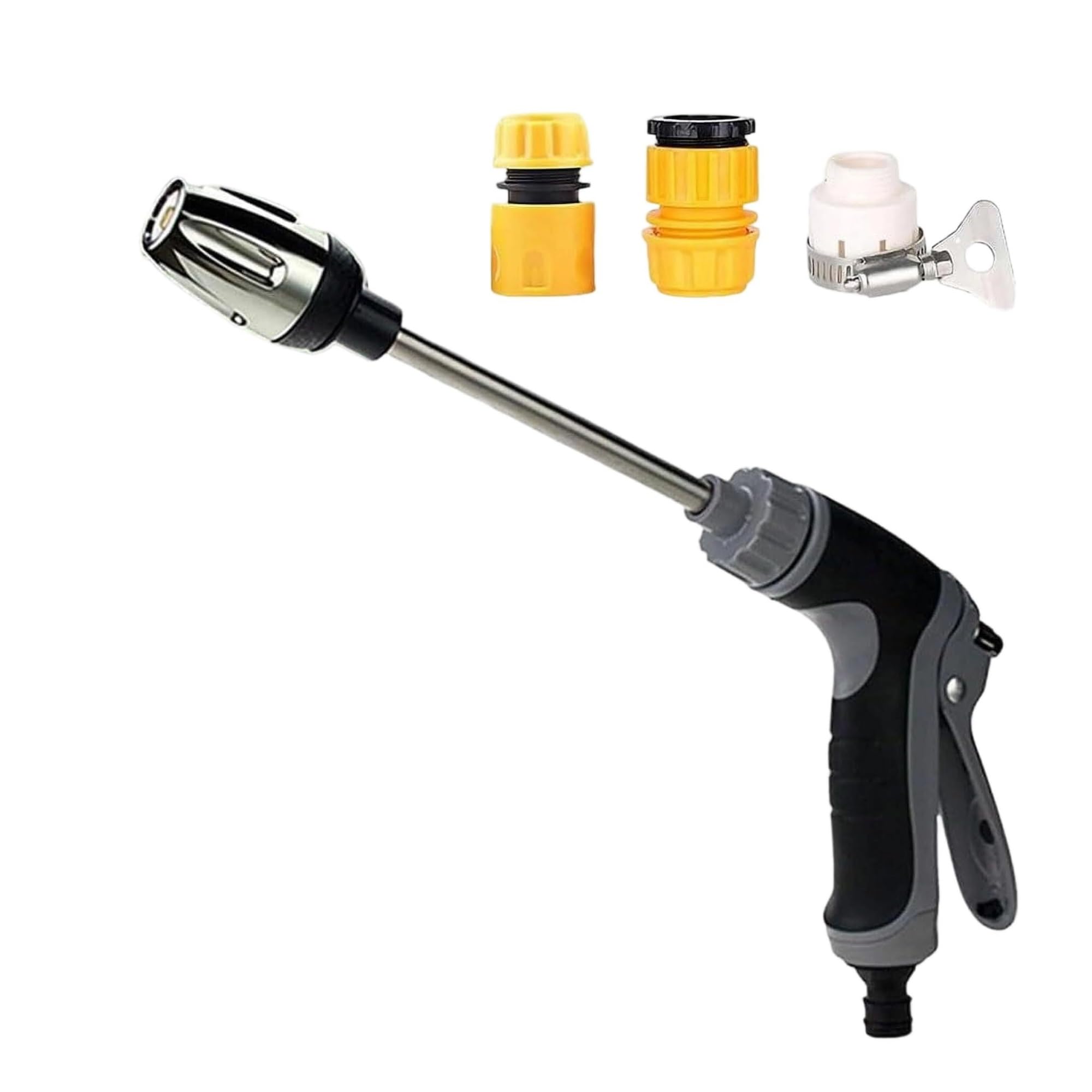 Lkvent Gray High Pressure Washer Gun With 360° Rotating For Three Spray Modes Portable Hose Nozzle, For Car Wash