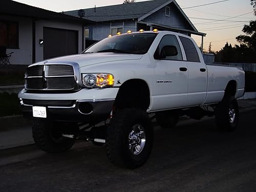 Miniatura 8 de iJDMTOY Kit de 5 luces LED ámbar de lente transparente para techo de cabina compatible con Dodge RAM 1500 2500 3500 Ford F-Series ChevyGMC camiones,
