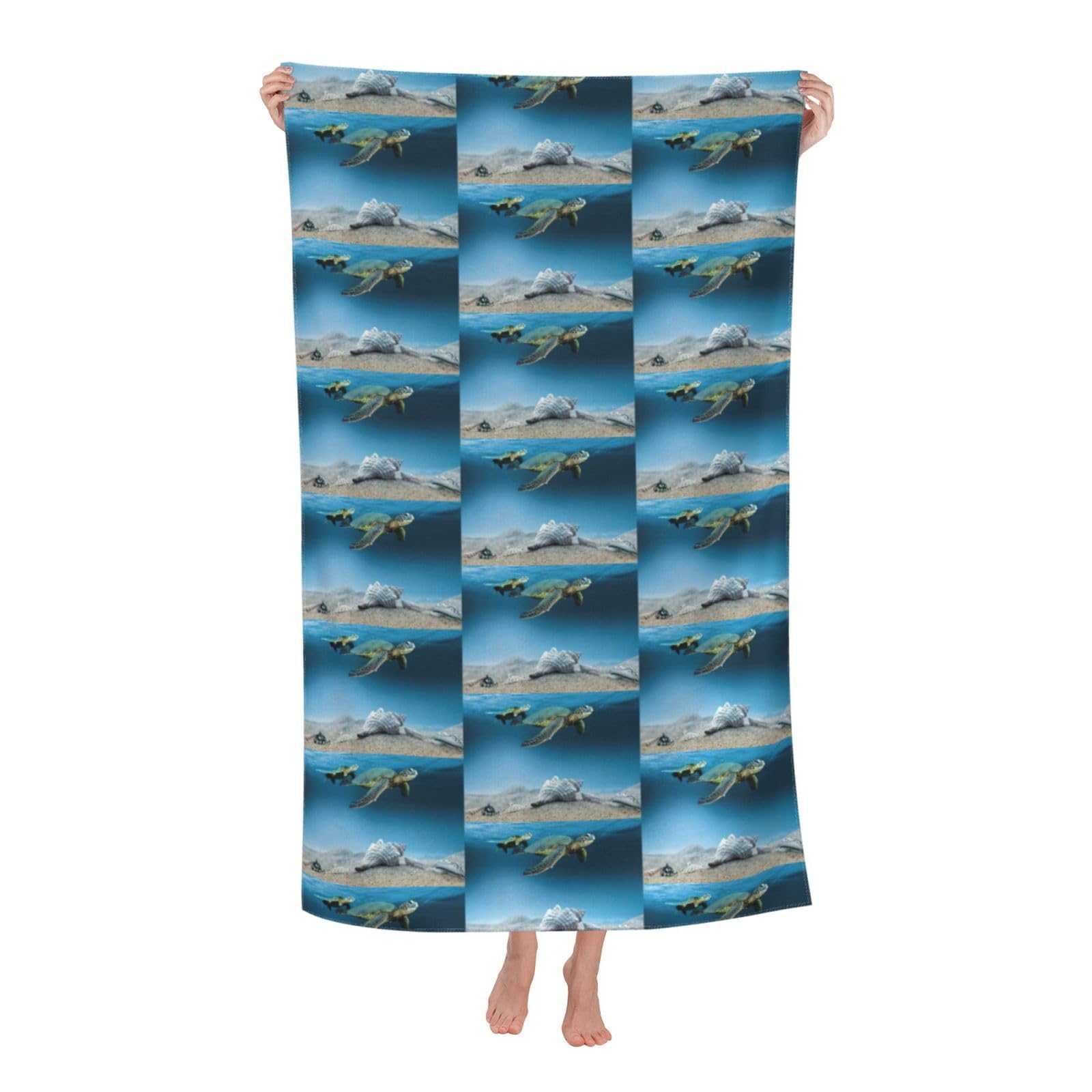 CHAbu Sea Conch Shell Starfish Turtle Adult Beach Towels Microfibre Quick Dry Lightweight Beach Travel Swimming Camping Yoga Fitness