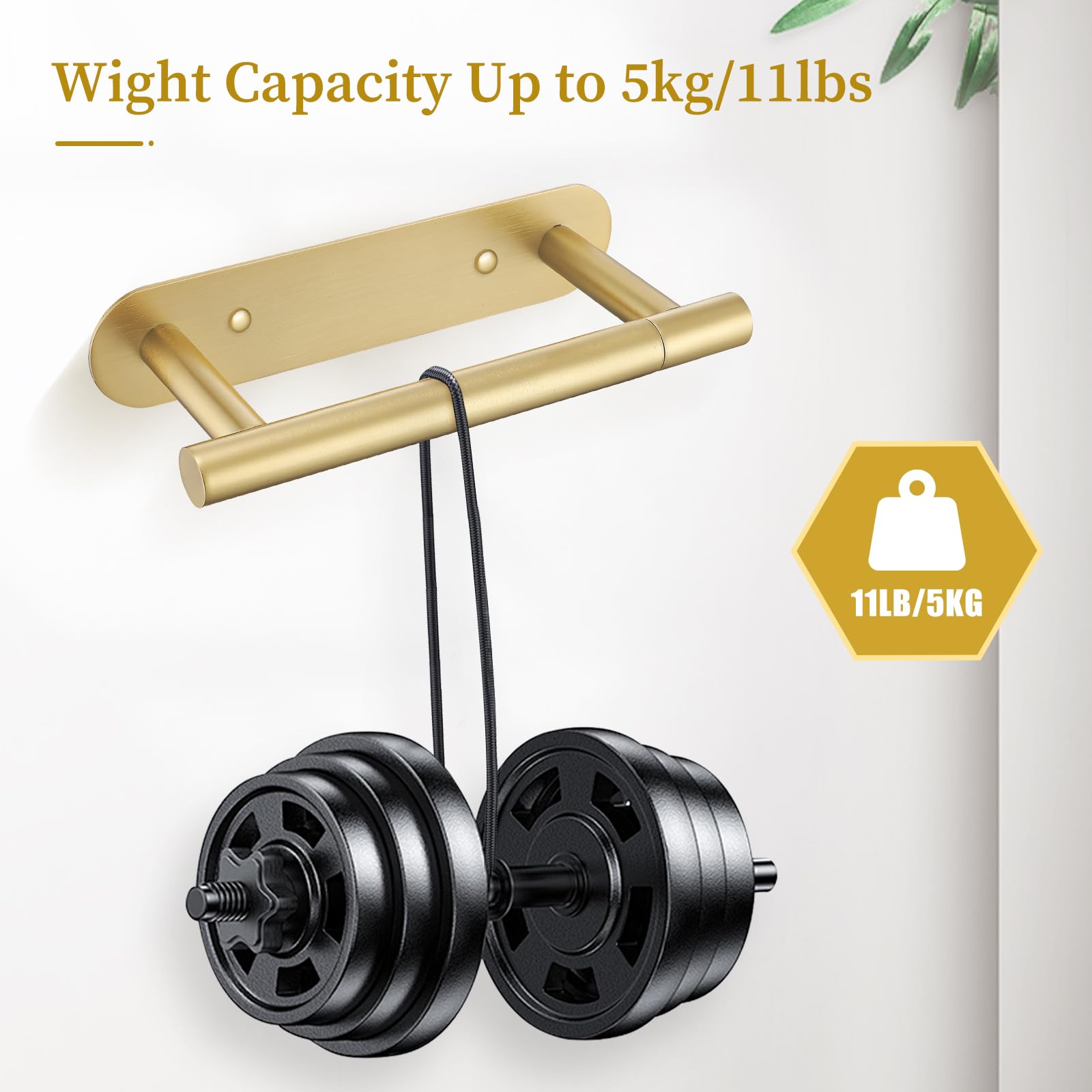 Brushed Gold Toilet Roll Paper Holder Wall Mount for Bathroom — Amazon image 4