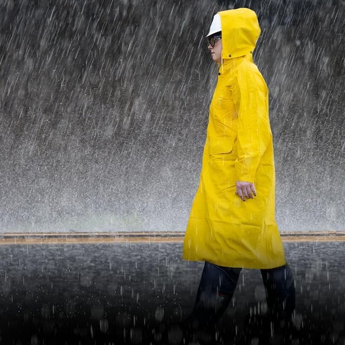 Image of MAGID RainMaster Heavyweight PVC Raincoat with Hood, 1 Jacket, Size Medium (R2014)