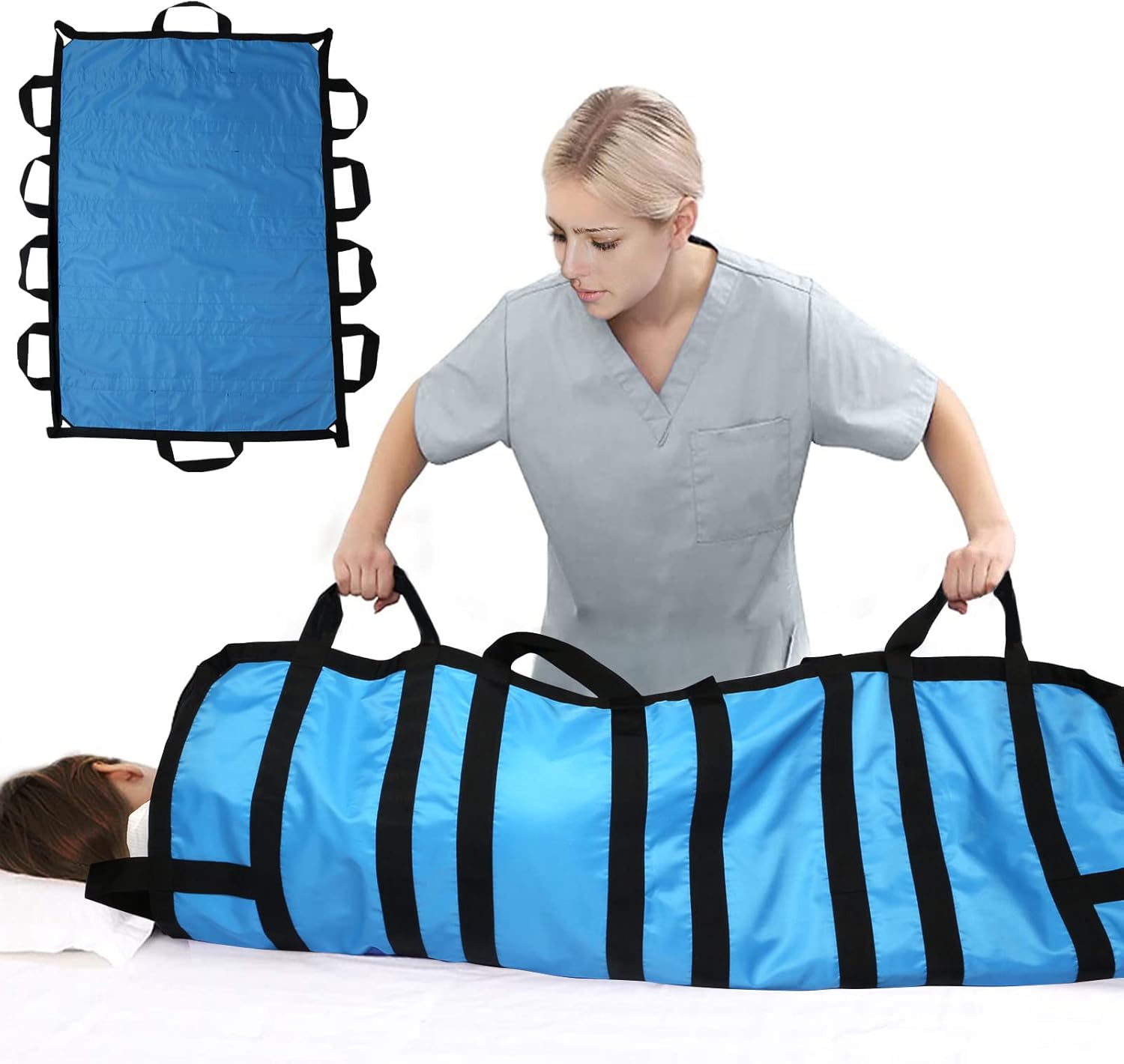 Positioning Bed Pad for Elderly with Reinforced Handles 40"x60" Transfer Sheets,FSA/HSA Eligible Upgrade 550 LBS Load-Bearing, Washable Reusable Easy Lift & Transfer,Slide Sheets for Disabled