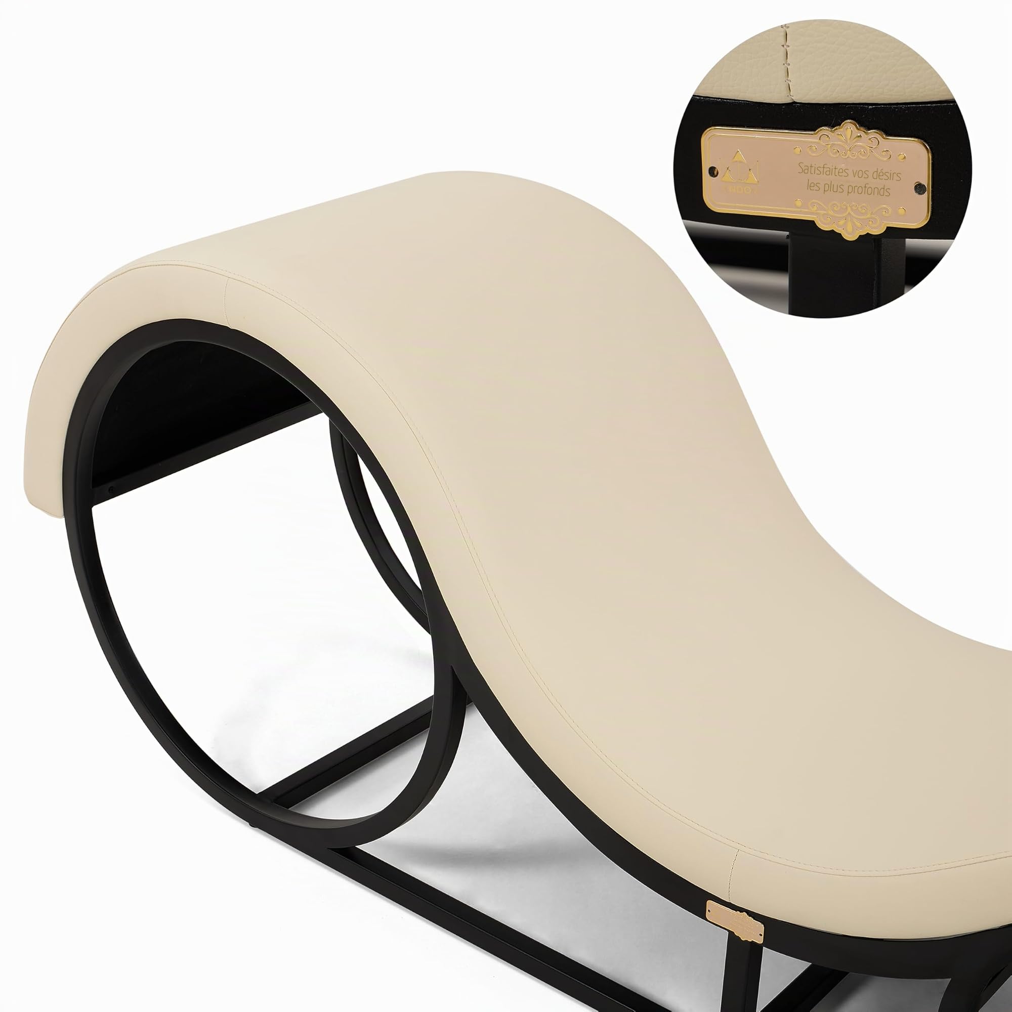 Méridienne Fauteuil Tantrique Lit Canapé Relax Yoga Sexe Oreiller Coussin Lombaire Position Jouet Sexuelle Adulte Couple Multifonctionnel Chaise en PU Cuir avec Cadre en métal Largeur 50 cm