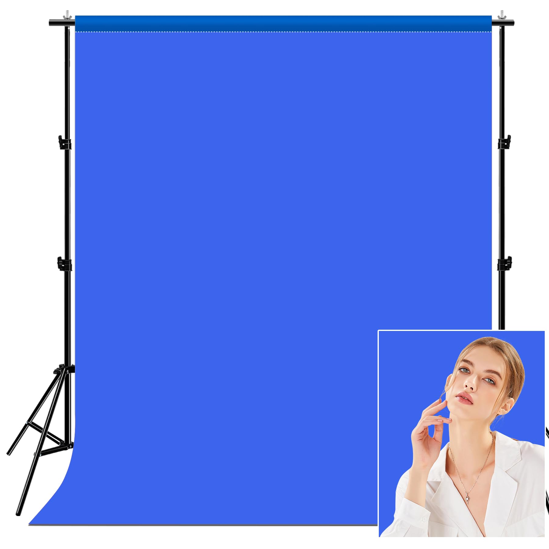 Photo 1 of PULUZ 6.6x6.6FT Blue Backdrop Portrait Background for Photography Studio Children and Headshots Background for Photography Video and Television