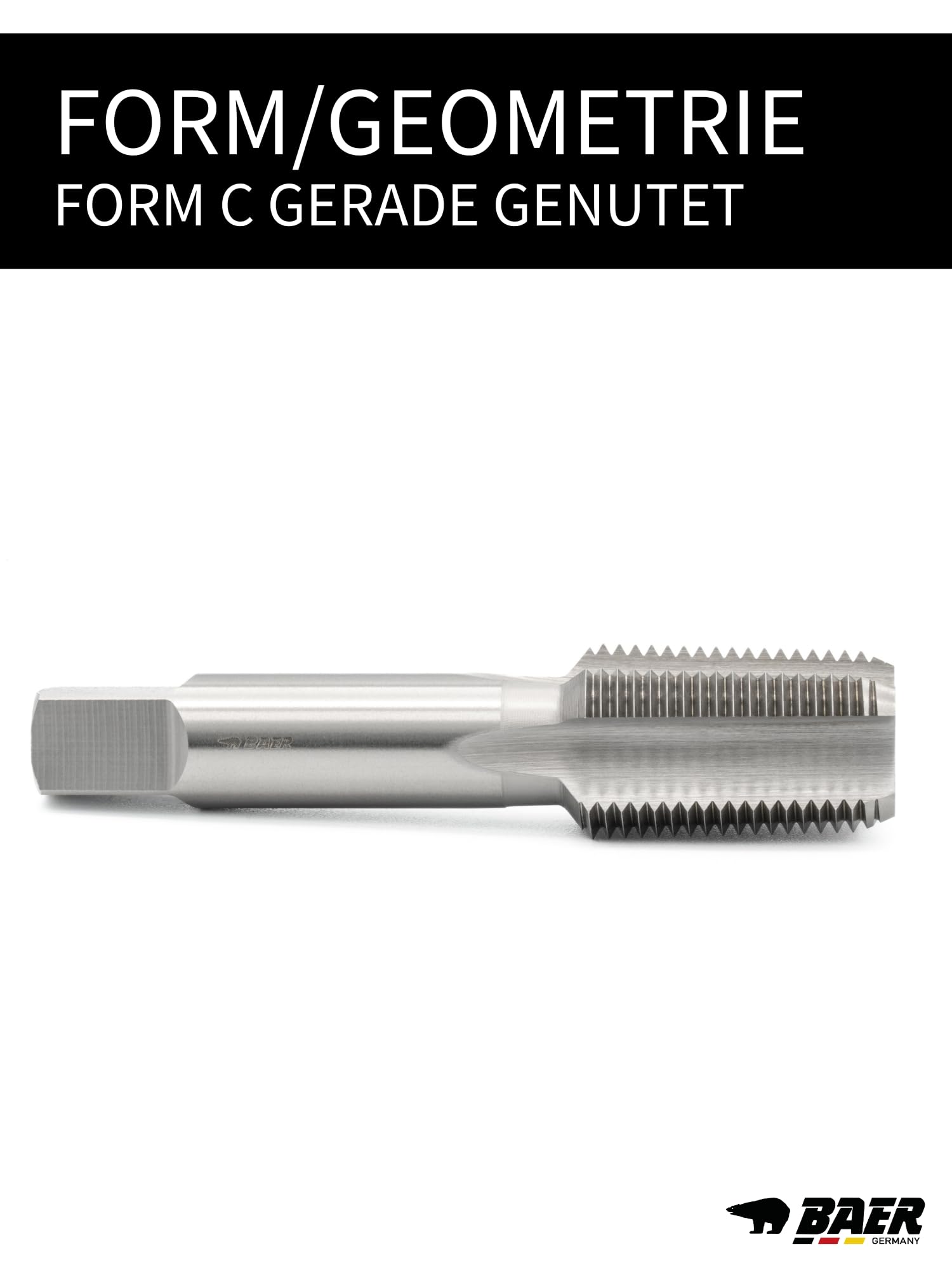 BAER HSSG - Maschio per filettatura, forma C - NPT 3/8 x 18, filettatura NPT 3/8