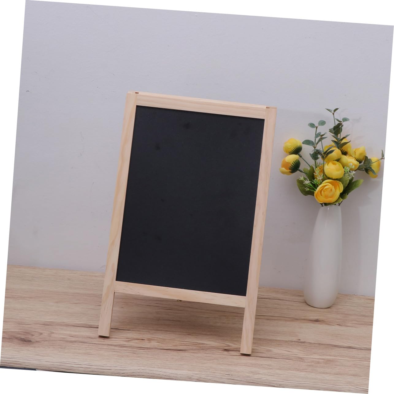 Mini Tableau Bois Double Face avec Chevalet pour Comptoir de Bar Tableau Daffichage et Ardoise pour Garçon Fille Support Stable pour Messages et Décoration Couleur Aléatoire