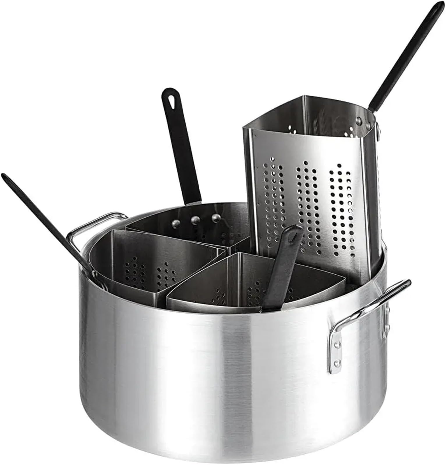 Edelstahl-Herdeinsatz-Set 5-teiliges Gemüse- und Herdset, Aluminiumtopf, Edelstahleinsätze, Siebkörbe Dampfgarer Einsatz