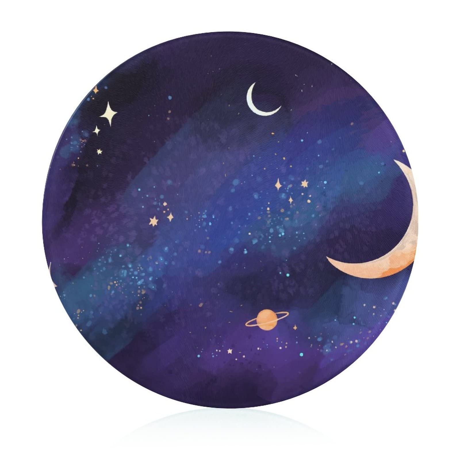 Planches de cuisine Lune Étoilée en verre trempé 20cm et dessous de plat antidérapant
