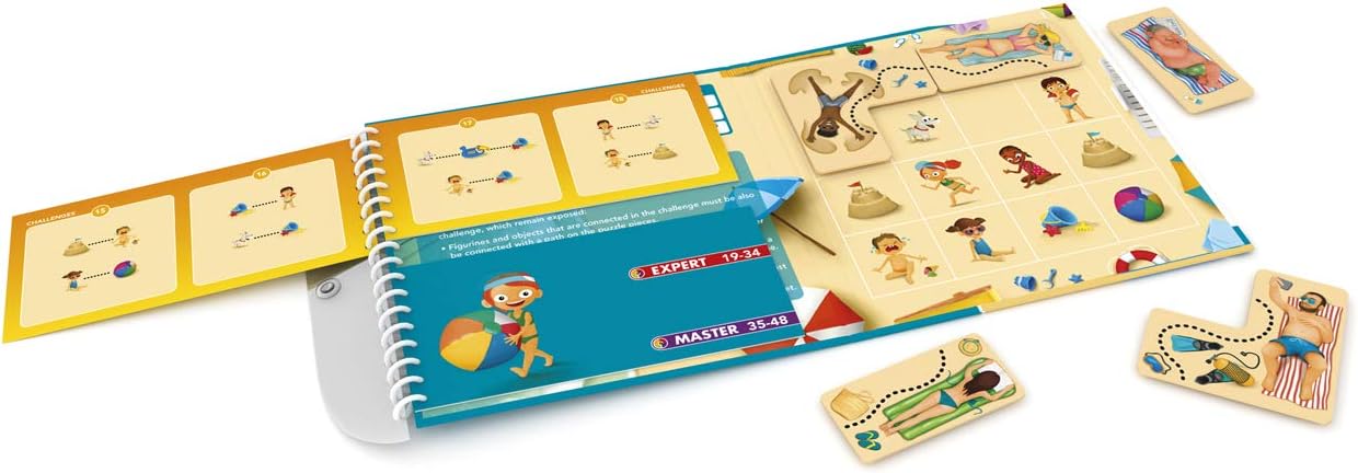 SmartGames Puzzle Beach Magnetic Puzzle Game 48 Multi-Level Challenges Ages 6