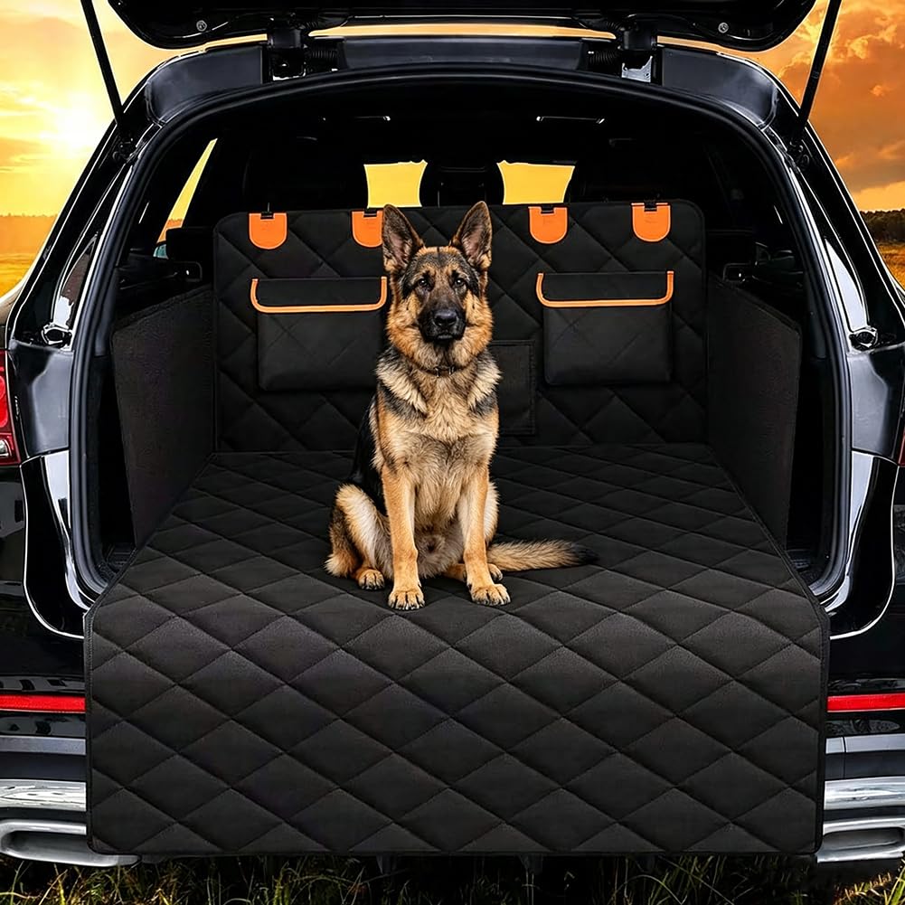 Kofferraumschutz Hund für VW Multivan T6 2015-2019, wasserdichte Oxford Hunde Kofferraummatte, rutschfest, Leicht zu Reinigen