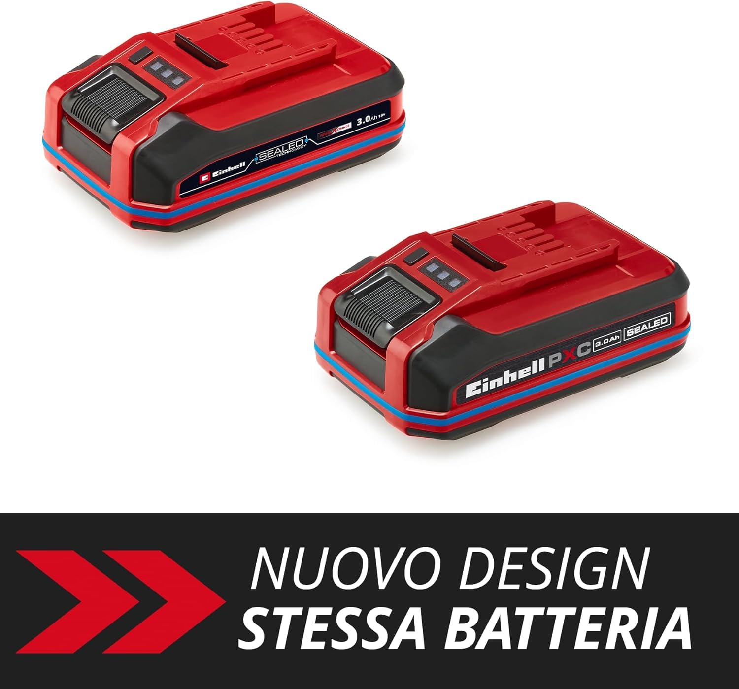 Original Einhell 18 V 3,0 Ah SEALED Power X-Change PLUS (18 V, impermeabile e antipolvere, classe IP57, uso universale con tutti i dispositivi Power X-Change, caricabatterie escluso)