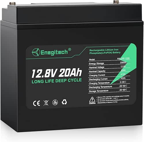 12V 20Ah LiFePO4 Lithium Battery, 2000+ Deep Cycles Rechargeable Battery,