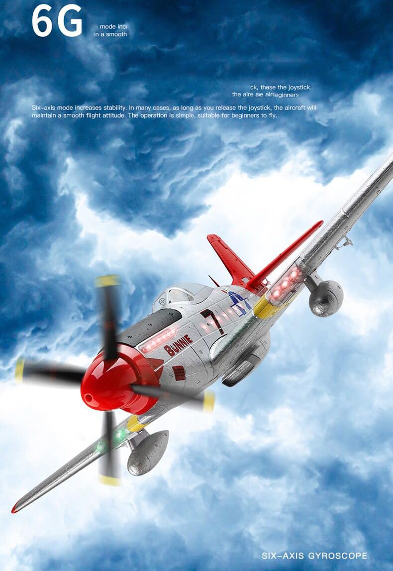 SOWOFA Avion De Chasse RC 56 Cm – Moteur Brushless 1806, 2,4 GHz – 3D/6G Gyroscope – LED – Vol Acrobatique – Débutants Et Pros
