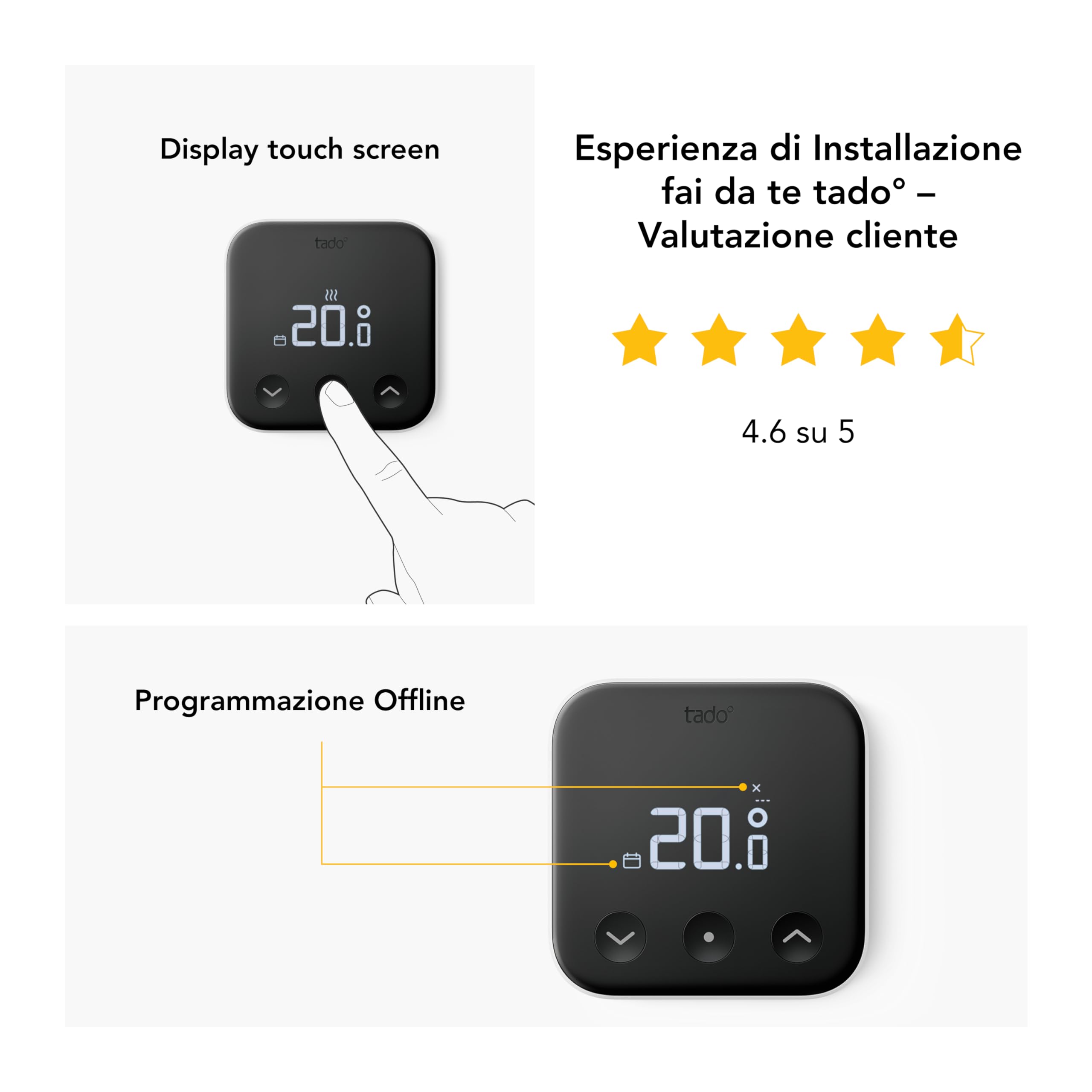 tado° termostato intelligente X – Starter Kit, termostato ambiente cablato e Bridge X, controllo del riscaldamento tramite app e smart speaker (Alexa, Siri, Google)