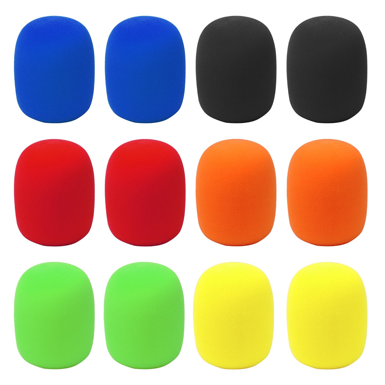 12 Pièces Bonnette Microphone, Coloré Microphone Bonnettes, Bonnettes Anti-Pop pour Microphone, Mousse Micro Universelle, pour Karaoké, Interviews en Extérieur, Fêtes de Famille, 6 Couleurs