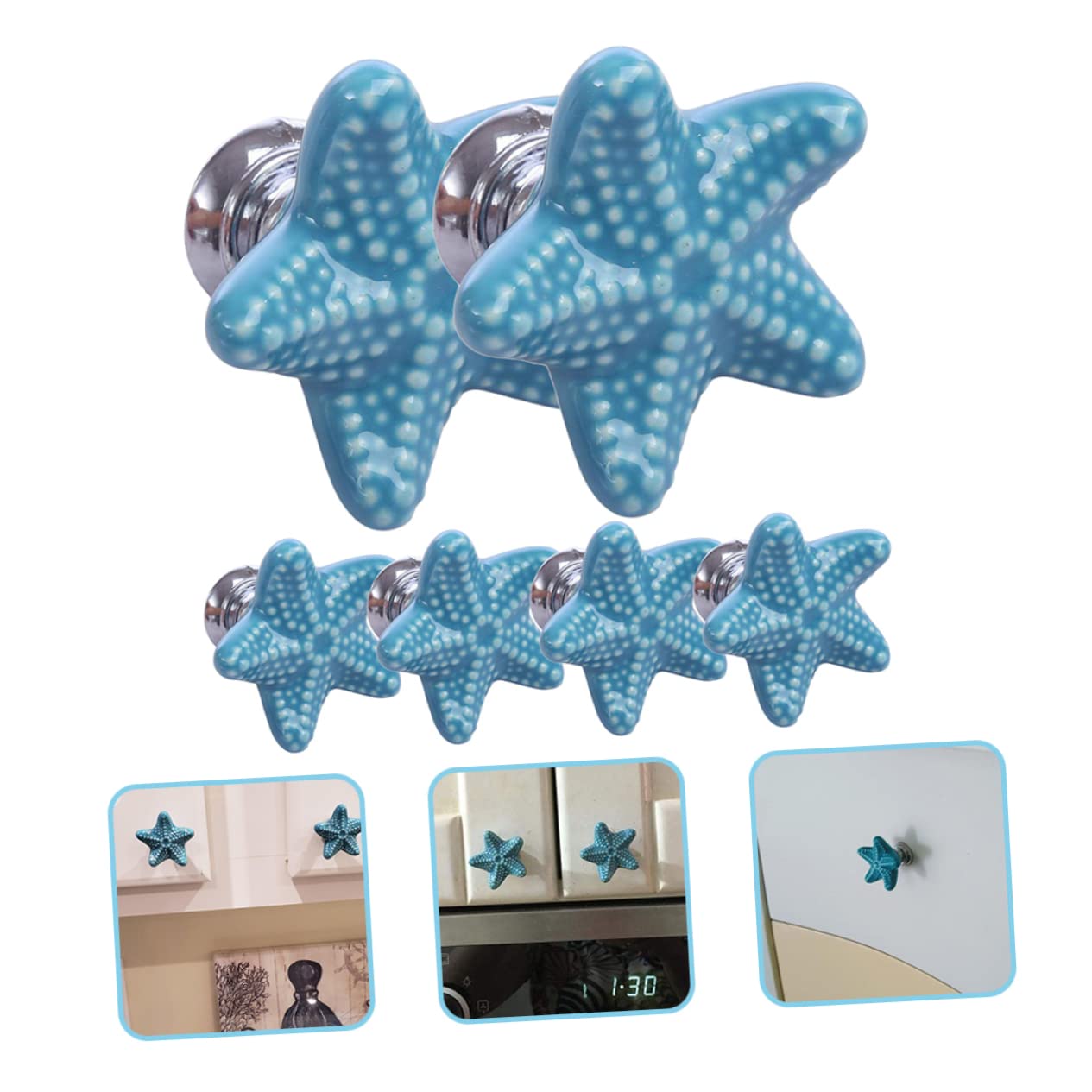 jojofuny 2 Set Di Maniglie Decorative Per Cassetti E Ante in Stile Marino Per Mobili Da Cucina Guardaroba Cassettiere 6 Pezzi*2
