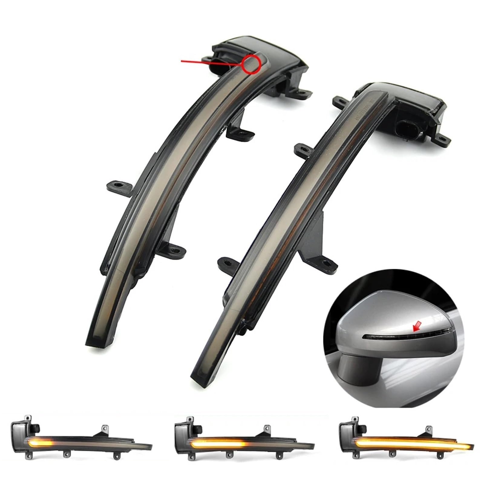Indicador Espejo Para TT Para TTS MK2 (8J) 07-14 Para TTRS 10-14 R8 (42) 07-15 Intermitente Dinámico LED Intermitente Luces Espejo Lateral Flecha Retrovisor luces indicadoras de giro