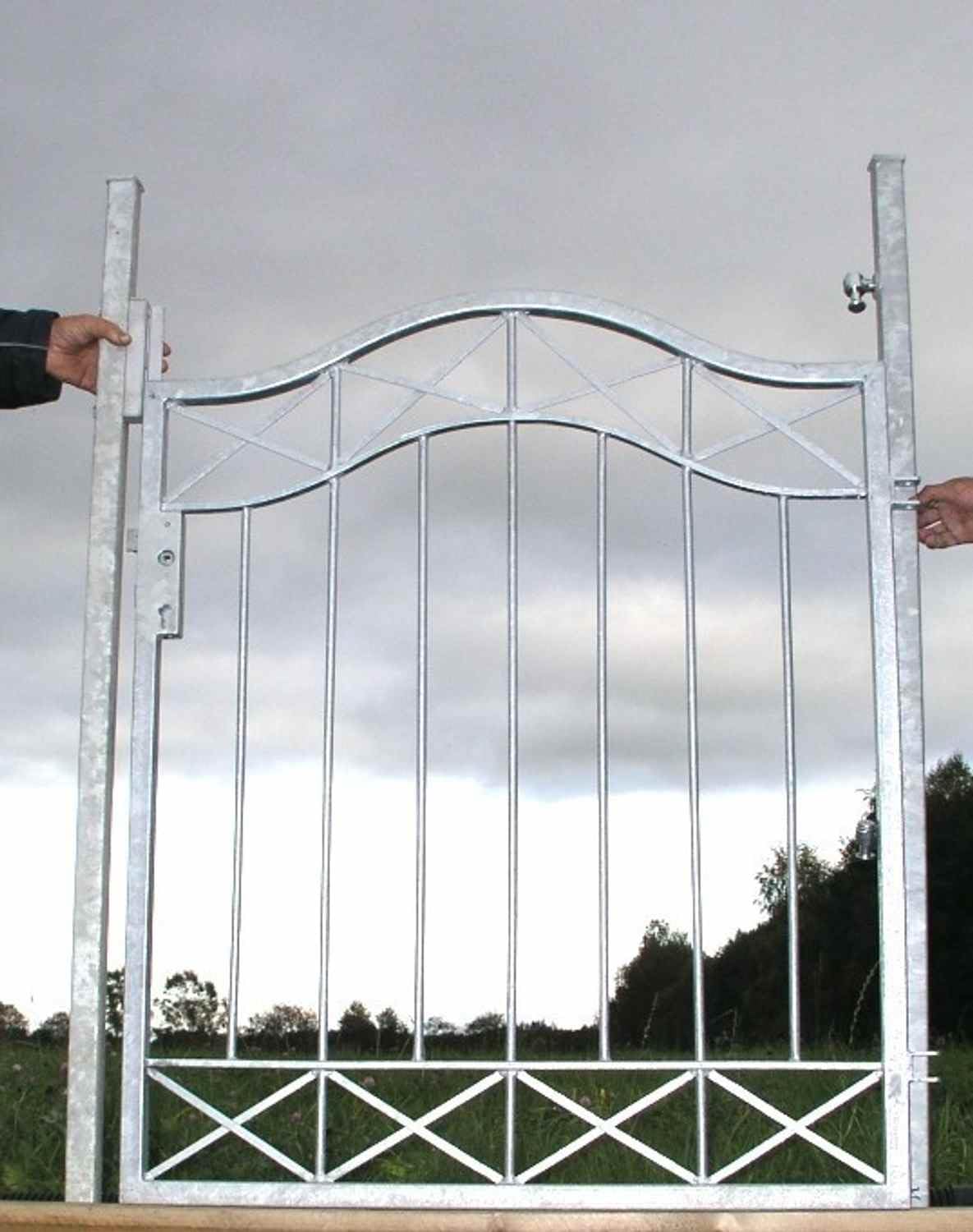 Drzwi ogrodowe Brama Furtka Crossline-GT100/100S ocynkowane wraz ze słupkami
